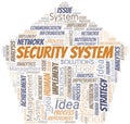 Security System typography vector word cloud. Royalty Free Stock Photo