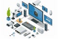 Security systems with automated alarms utilize smart home interfaces, integrating IoT technologies with cameras to ensure a secure