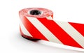 Security tape with red stripes isolated on a white background Royalty Free Stock Photo