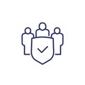 security team line icon, vector