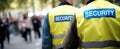 The security team monitoring the crowd at a public event. AI generated image Royalty Free Stock Photo