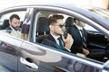 Security Team Transporting VIP In Luxury Car Royalty Free Stock Photo