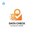security tech logo template with check mark design