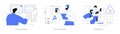 Security technologies abstract concept vector illustrations.