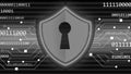 Security technology concept - Protective Shield code information connecting lines Royalty Free Stock Photo