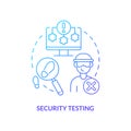 Security testing blue gradient concept icon