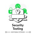 Security testing flat outline concept icon Royalty Free Stock Photo