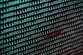 Security text and binary code concept from the desktop screen, selective focus Royalty Free Stock Photo