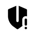 Security threat black glyph ui icon