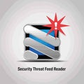 Security Threat Feed Reader Alert Blue Grey Silver Icon Royalty Free Stock Photo