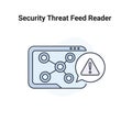Security Threat Feed Reader Alert Blue Network Icon Royalty Free Stock Photo