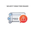 Security Threat Feed Reader Alert Icon Blue Gray Red Royalty Free Stock Photo