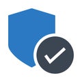 Security tick glyphs double color icon