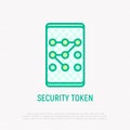 Security token, graphic key on smartphone icon Royalty Free Stock Photo