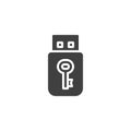 Security token key vector icon