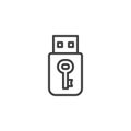 Security Token line icon