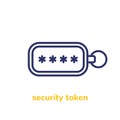 security token line icon, vector Royalty Free Stock Photo