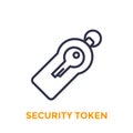 Security token line icon on white Royalty Free Stock Photo