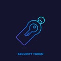 Security token line vector icon