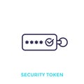 Security token, vector line icon