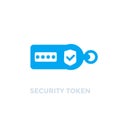 Security token on white, vector icon