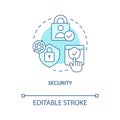 Security turquoise concept icon