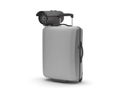 Security - video surveillance camera and suitcase Royalty Free Stock Photo