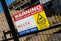 Security Warning Notice On A Building Site entrance Gate