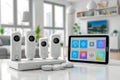 Security with water alarms in camera systems utilizes wireless tilt adjustments, with alarms that alert through security implement