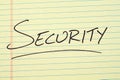 Security On A Yellow Legal Pad Royalty Free Stock Photo
