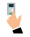 Securiy system. control code icon. isolated graphic design