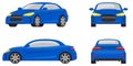 Sedan car in different views