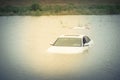 Swamp car flood Royalty Free Stock Photo