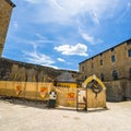 Knight`s show in court of Chateau de Sedan