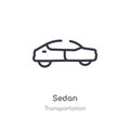 sedan outline icon. isolated line vector illustration from transportation collection. editable thin stroke sedan icon on white