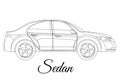 Sedan, saloon car body type outline