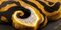 Sedate marco black and gold gold in turbulence pattern in agate. Royalty Free Stock Photo