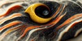 Sedate marco black and gold gold in turbulence pattern in agate. Royalty Free Stock Photo