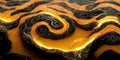 Sedate marco black and gold gold in turbulence pattern in agate. Royalty Free Stock Photo