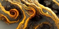 Sedate marco black and gold gold in turbulence pattern in agate.