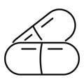 Sedative capsules icon, outline style