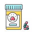 sedative medications for pets color icon vector illustration