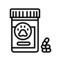 sedative medications for pets line icon vector illustration