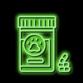 sedative medications for pets neon glow icon illustration