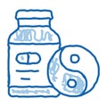 Sedative Pills doodle icon hand drawn illustration