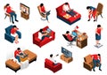 Sedentary Lifestyle Icon Set