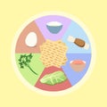 Seder plate for Passover vector illustration Royalty Free Stock Photo