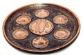 Seder plate vor passover holiday Royalty Free Stock Photo