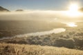 Sedgmere Lakes , morning Mist, NZ Royalty Free Stock Photo