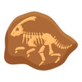 Sediment dinosaur fossil icon cartoon vector. Mud layer soil